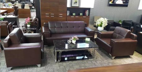 君发永旺 皮质办公沙发 商务办公室沙发 会客办公沙发茶几组合  西皮单人位