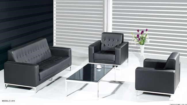 世纪京洲  皮质办公沙发 商务办公室沙发 会客办公沙发茶几组合  西皮单双人位