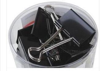 齐心(Comix) 6#黑色长尾夹(筒装)