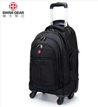 SWISSGEAR双肩拉杆包 男女旅行拉杆背包 多功能拉杆箱包行李包 登机箱-黑色