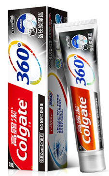 高露洁（Colgate）360°新品 双锌备长炭深洁 牙膏200g（冬青薄荷，清新口气）
